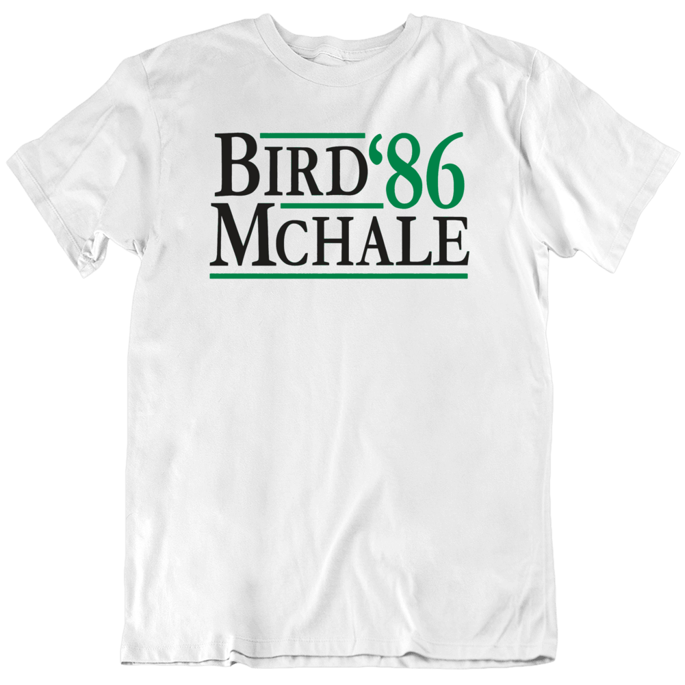BeantownTshirts Boston 86 Champions Bird McHale 86 Boston Basketball Fan T Shirt Classic / White / X-Large