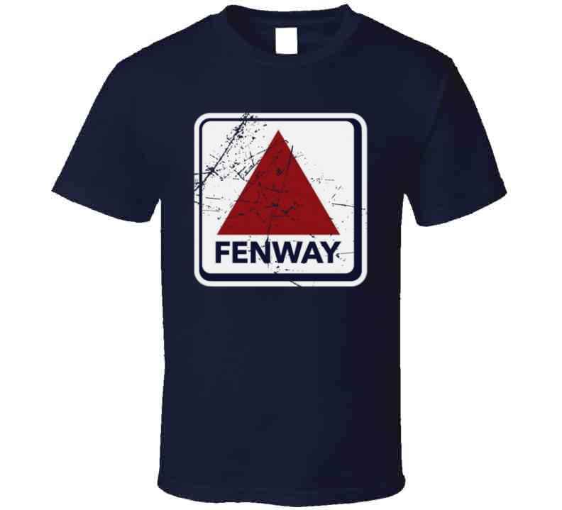 BeantownTshirts Fenway Sign Distressed Boston Baseball Fan T Shirt Classic / Navy / Large