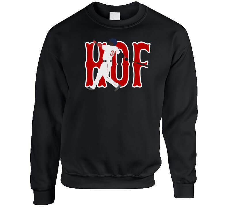 BeantownTshirts David Ortiz Big Papi HOF Hall of Fame Boston Baseball Fan T Shirt Crewneck Sweatshirt / Black / Large
