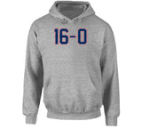 16 And 0 Lets Go New England Football Fan Sports Grey T Shirt