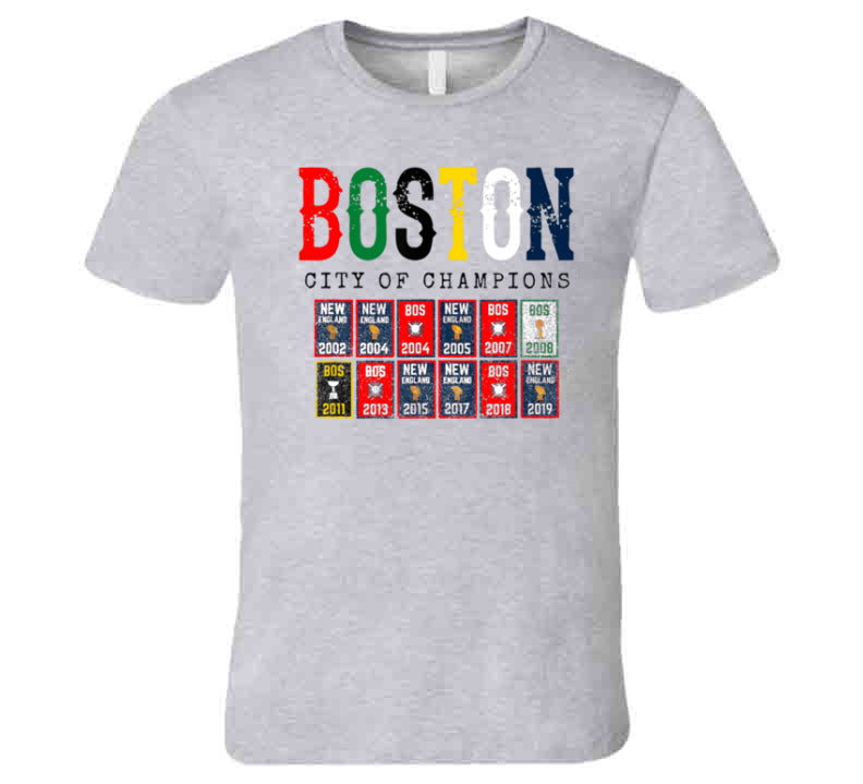 Boston City of Champions Boston Sports Fan Distressed T Shirt –  BeantownTshirts