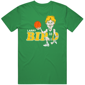 Larry Bird Larry Legend Caricature Retro Boston Basketball Fan T Shirt