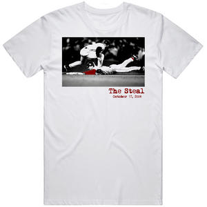 The Steal Dave Roberts Boston Baseball Fan White T Shirt