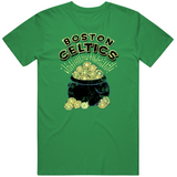 Retro Boston Basketball Fan Pot of Gold Distressed T Shirt