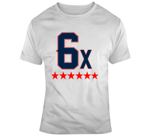 6 Time World Champs New England Football T Shirt