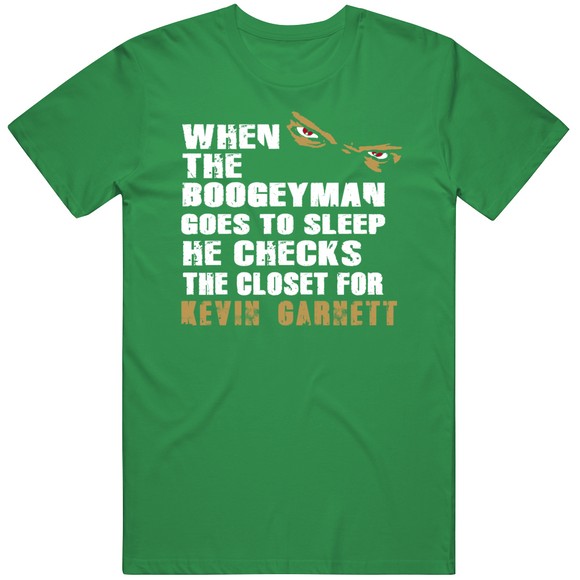 Kevin Garnett Boogeyman Boston Basketball Fan T Shirt