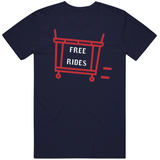 Laundry Cart Rides Free Rides Boston Baseball Fan T Shirt
