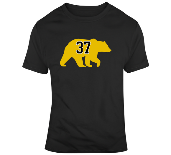 Patrice Bergeron Bear Silhouette 37 Boston Hockey Fan T Shirt