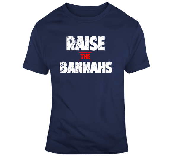 Raise The Bannahs Distressed New England Football Fan T Shirt