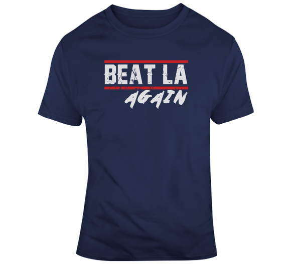 Beat LA Again New England Football Fan Distressed T Shirt