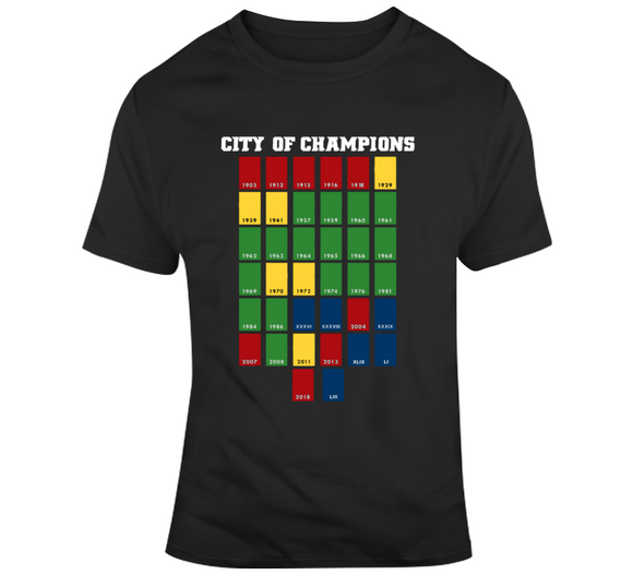 City Of Champions Banner City Boston Fan Champion Fan T Shirt