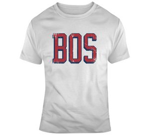 Boston Vintage BOS Baseball Fan  T Shirt