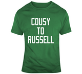 Cousy to Russell Boston Legends Basketball Fan T Shirt