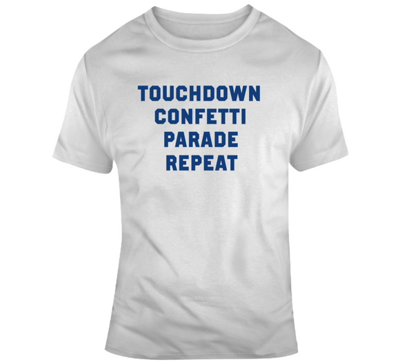 Touchdown Confetti Parade Repeat New England Football Fan T Shirt