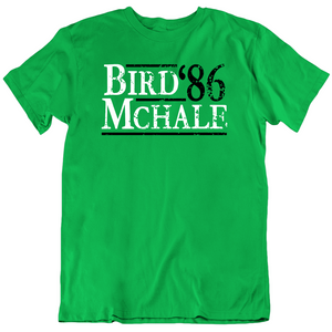 Boston 86 Champions Bird Mchale 86 Boston Basketball Fan Green T Shirt