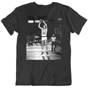 Retro Larry Bird Jump Shot Boston Basketball Fan Black T Shirt