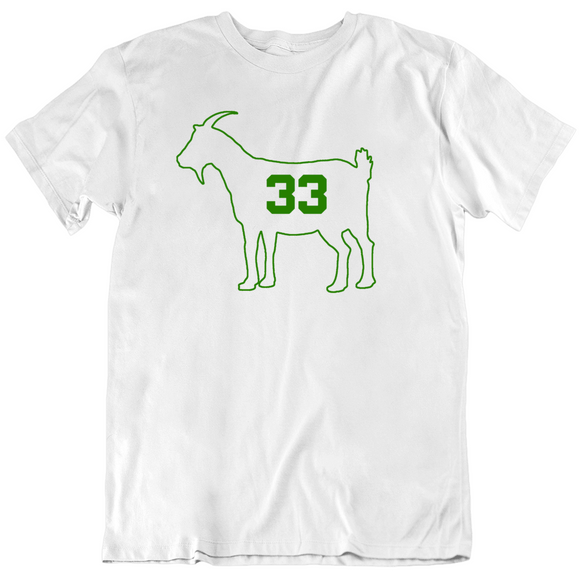 Larry Bird Goat 33 Outline Boston Basketball Fan White T Shirt ...