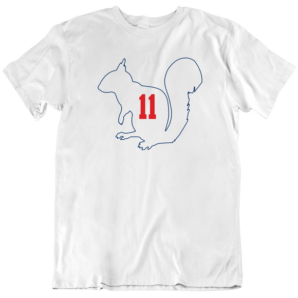 Julian Edelman The Squirrel 11 New England Football Fan white T Shirt