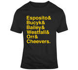 Boston Hockey Fan 1970 Champions Names T Shirt