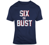 Six Or Bust New England Football Fan Distressed T Shirt