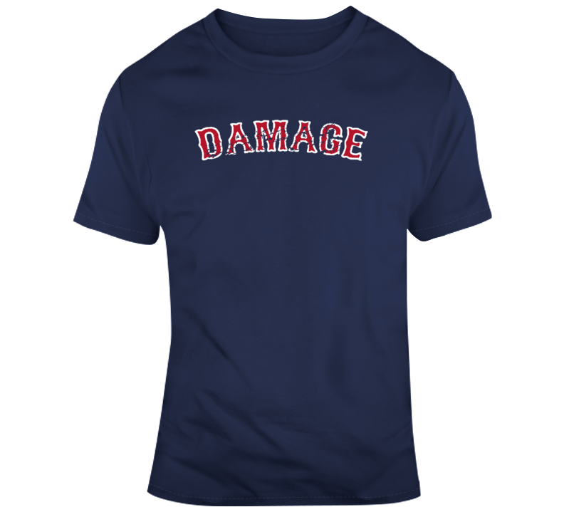 Boston Damage Distressed Baseball Fan T Shirt BeantownTshirts