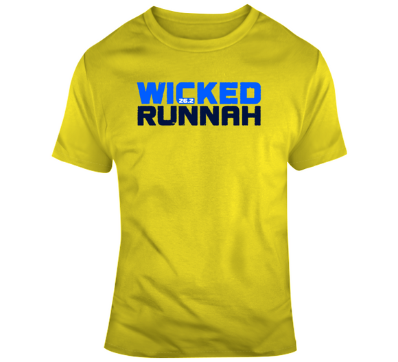 Boston Marathon Inspired 26.2 Miles City Wicked Runnah T Shirt