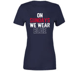 On Sundays We Wear Blue New England Football Fan Distressed T Shirt