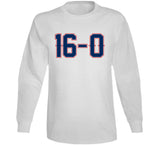 16 And 0 Lets Go New England Football Fan T Shirt