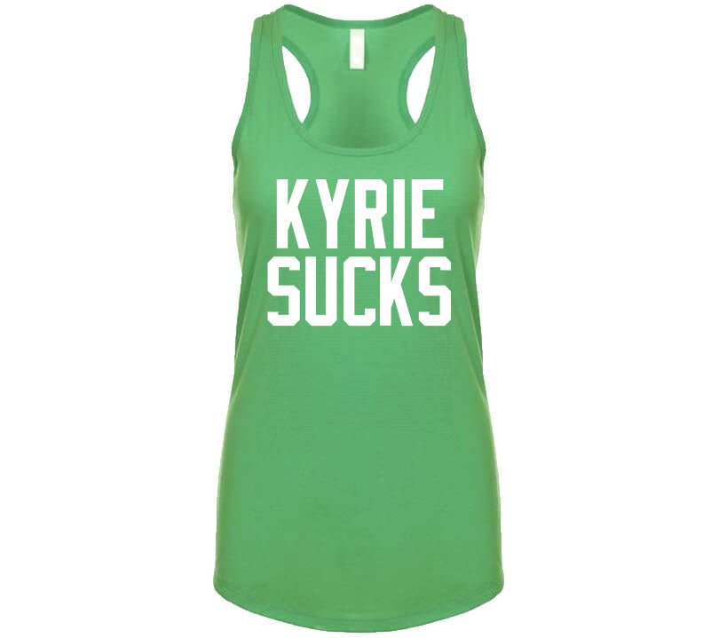 Smack Apparel Kyrie Sucks (Go Boston!) T-Shirt for Boston Basketball Fans | Unlicensed Boston Basketball Shirt, Softstyle Short Sleeve / Large / White