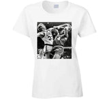 Retro Larry Bird Blocking Charles Barkley Boston Basketball Fan White T Shirt