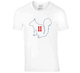 Julian Edelman The Squirrel 11 New England Football Fan white T Shirt