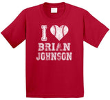 Brian Johnson I Heart Boston Baseball Fan T Shirt