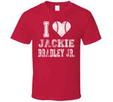 Jackie Bradley Jr I Heart Boston Baseball Fan T Shirt