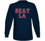 Beat LA Boston Baseball Fan Distressed T Shirt