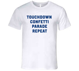 Touchdown Confetti Parade Repeat New England Football Fan T Shirt