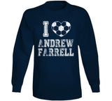 Andrew Farrell I Heart New England Soccer T Shirt