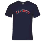 Boston Faithful Baseball Fan Distressed Navy V2 T Shirt