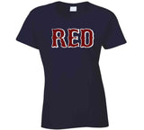 Boston Baseball Fan RED Distressed T Shirt