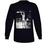 Retro Larry Bird Jump Shot Boston Basketball Fan Black T Shirt