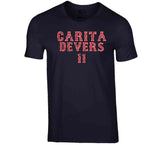 Rafael Devers Carita Distressed Boston Baseball Fan T Shirt