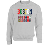 Boston City of Champions Boston Sports Fan Distressed T Shirt