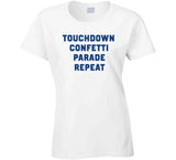 Touchdown Confetti Parade Repeat New England Football Fan T Shirt