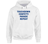 Touchdown Confetti Parade Repeat New England Football Fan T Shirt