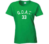 GOAT Greatest of all time Larry Bird Legend 33 Basketball Fan T Shirt