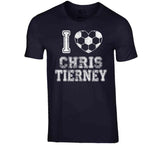 Chris Tierney I Heart New England Soccer T Shirt