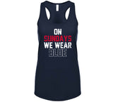 On Sundays We Wear Blue New England Football Fan Distressed T Shirt