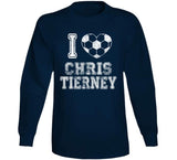 Chris Tierney I Heart New England Soccer T Shirt