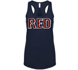 Boston Baseball Fan RED Distressed T Shirt