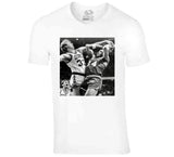 Retro Larry Bird Blocking Charles Barkley Boston Basketball Fan White T Shirt