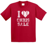 Chris Sale I Heart Boston Baseball Fan T Shirt